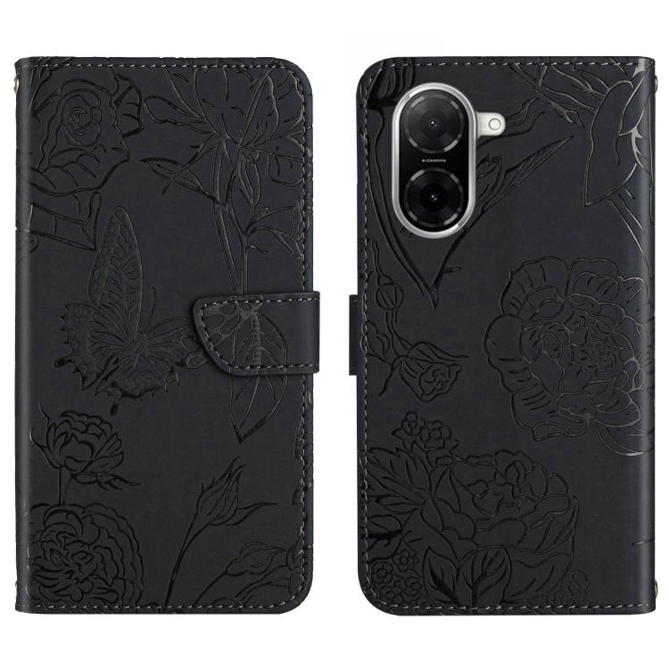 

For Redmi A5 4G 173.3mm Skin Feel Butterfly Embossed Flip Leather Phone Case(Black)