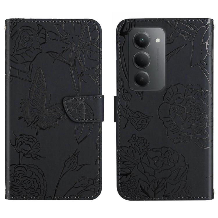 

For Redmi 15 5G Global / 15 4G SEA Skin Feel Butterfly Embossed Flip Leather Phone Case(Black)