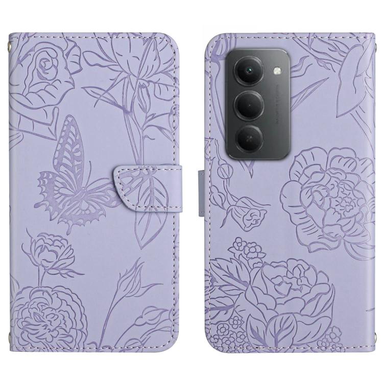 

For Redmi 15 5G / 4G EU 171mm Skin Feel Butterfly Embossed Flip Leather Phone Case(Purple)