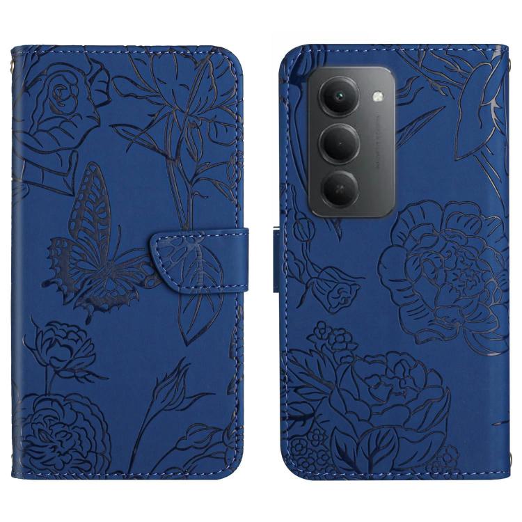 

For Redmi 15 5G / 4G EU 171mm Skin Feel Butterfly Embossed Flip Leather Phone Case(Blue)