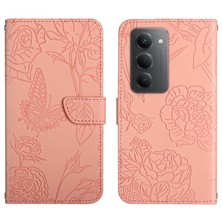 

For Redmi 15 5G / 4G EU 171mm Skin Feel Butterfly Embossed Flip Leather Phone Case(Pink)