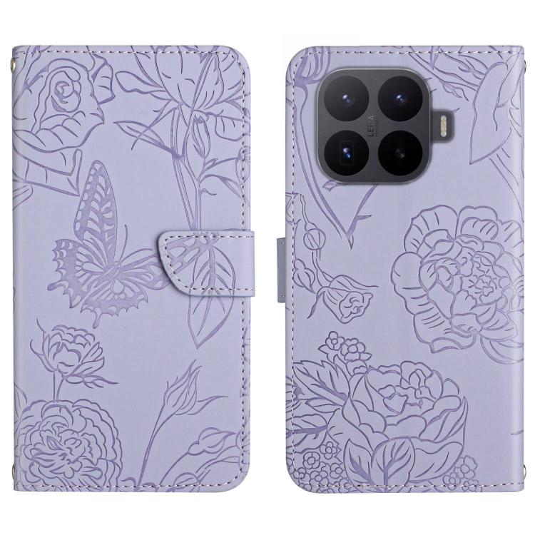 

For Xiaomi 17T Pro 5G Skin Feel Butterfly Embossed Flip Leather Phone Case(Purple)
