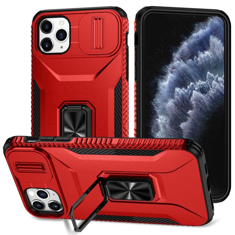 

For iPhone 11 Pro Max Sliding Camshield Holder Phone Case(Red)