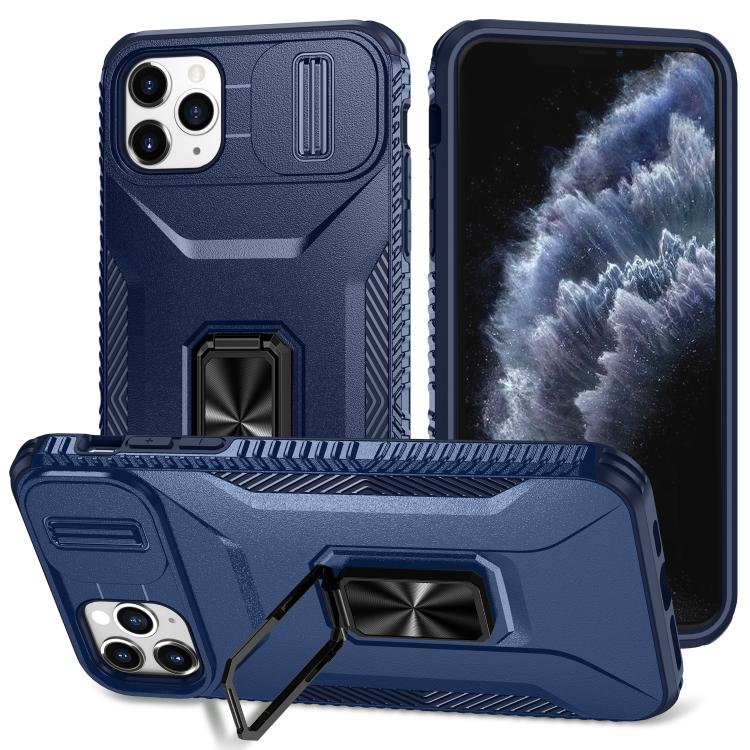 

For iPhone 11 Pro Max Sliding Camshield Holder Phone Case(Blue)