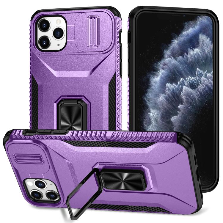 

For iPhone 11 Pro Max Sliding Camshield Holder Phone Case(Purple)