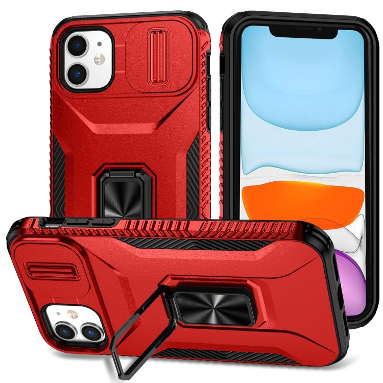 

For iPhone 11 Sliding Camshield Holder Phone Case(Red)