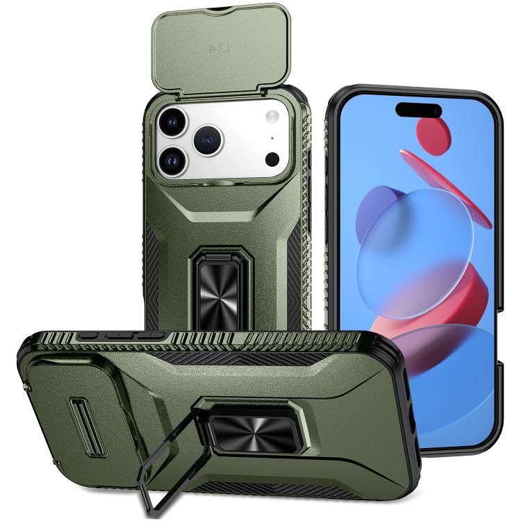 

For iPhone 17 Pro Max Sliding Camshield Holder Phone Case(Alpine Green)