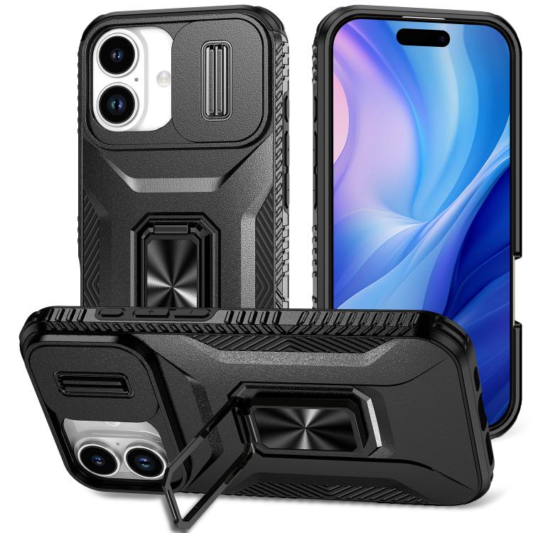 

For iPhone 17 Sliding Camshield Holder Phone Case(Black)