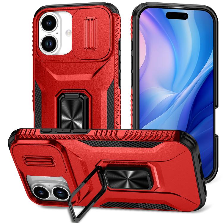 

For iPhone 17 Sliding Camshield Holder Phone Case(Red)