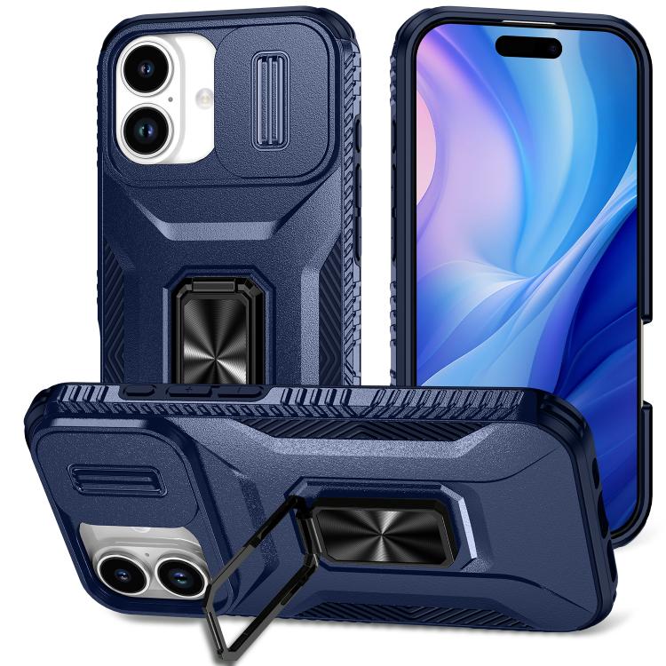 

For iPhone 17 Sliding Camshield Holder Phone Case(Blue)