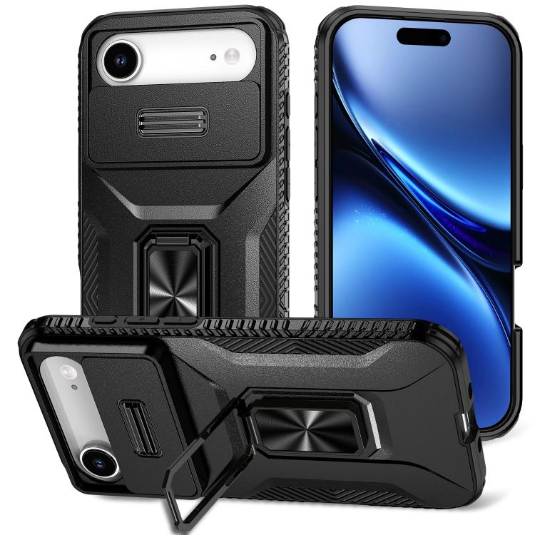 

For iPhone Air Sliding Camshield Holder Phone Case(Black)