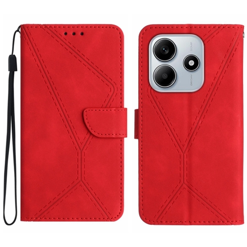 

For Redmi Note 14 5G Stitching Embossed Leather Phone Case(Red)