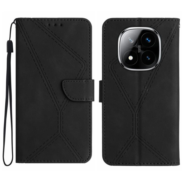 

For Redmi Note 14 Pro 4G Stitching Embossed Leather Phone Case(Black)