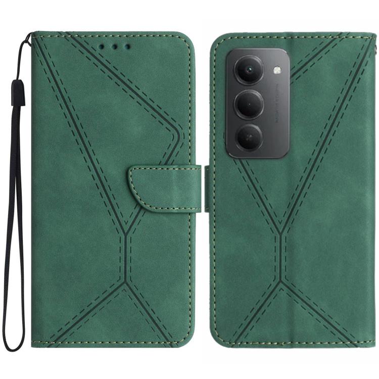

For Redmi 15 5G Global / 15 4G SEA Stitching Embossed Leather Phone Case(Green)