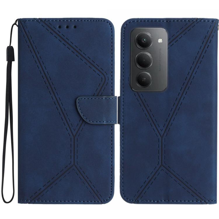 

For Redmi 15 5G Global / 15 4G SEA Stitching Embossed Leather Phone Case(Blue)