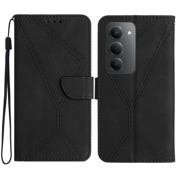

For Redmi 15 5G / 4G EU 171mm Stitching Embossed Leather Phone Case(Black)