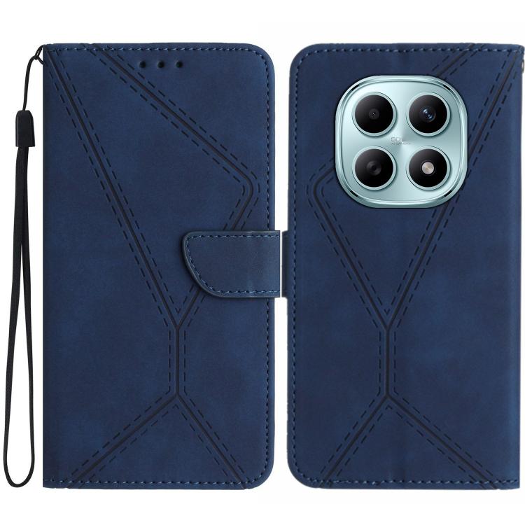 

For Redmi Note 15 Pro 4G Global 163.2mm Stitching Embossed Leather Phone Case(Blue)