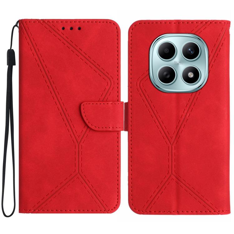 

For Redmi Note 15 4G / 5G Global 164mm Stitching Embossed Leather Phone Case(Red)