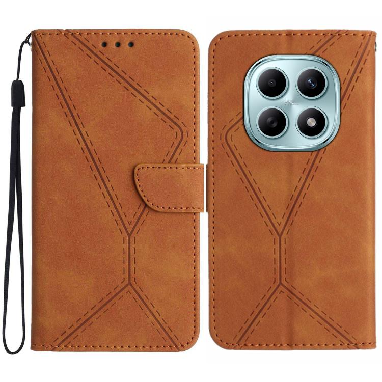 

For Redmi Note 15 5G Global 164mm Stitching Embossed Leather Phone Case(Brown)