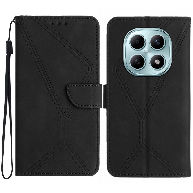 

For Redmi Note 15 4G / 5G Global 164mm Stitching Embossed Leather Phone Case(Black)