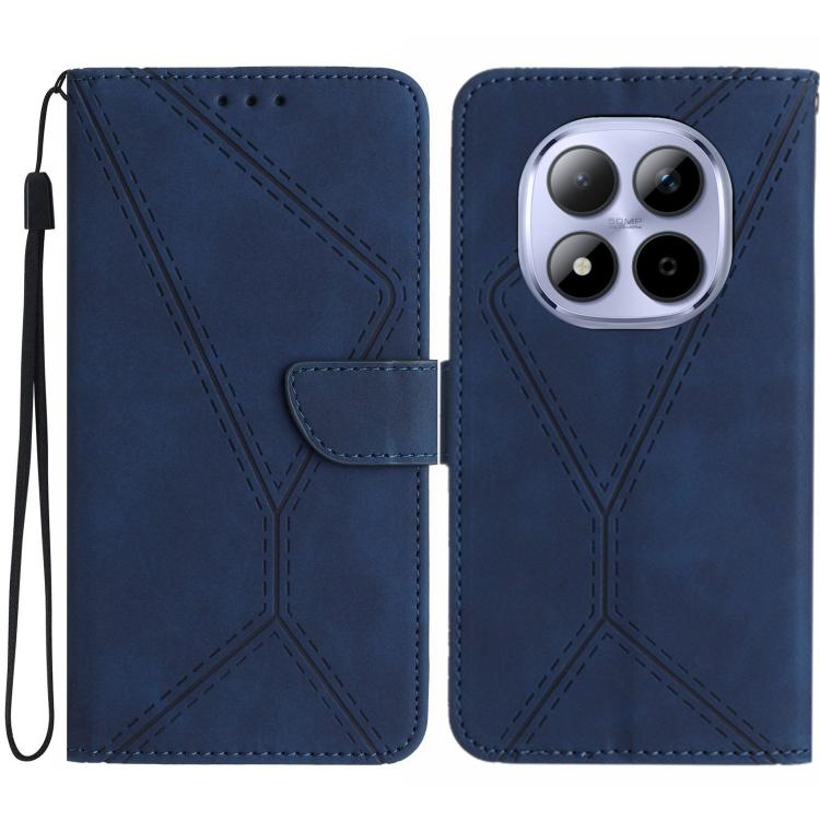 

For Redmi Note 15 Pro 5G Global 163.6mm Stitching Embossed Leather Phone Case(Blue)