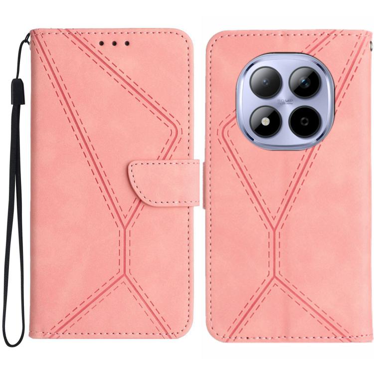

For Redmi Note 15 Pro+ 5G Global 163.3mm Stitching Embossed Leather Phone Case(Pink)
