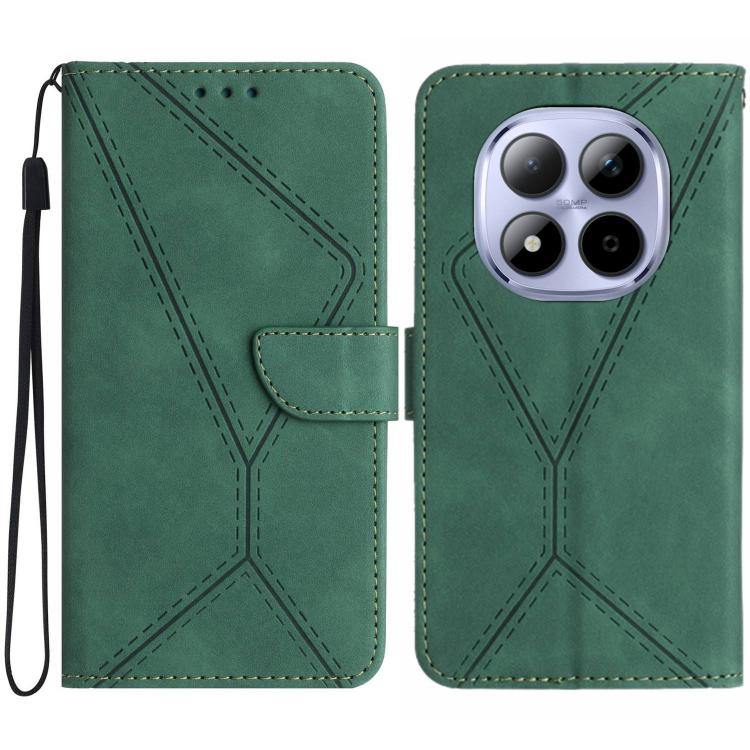 

For Redmi Note 15 Pro+ 5G Global 163.3mm Stitching Embossed Leather Phone Case(Green)