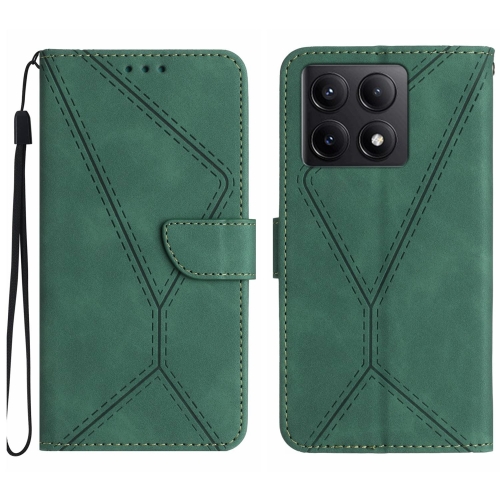 

For Xiaomi 14T Pro 5G Global Stitching Embossed Leather Phone Case(Green)