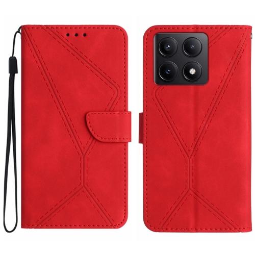 

For Xiaomi 14T 5G Global Stitching Embossed Leather Phone Case(Red)