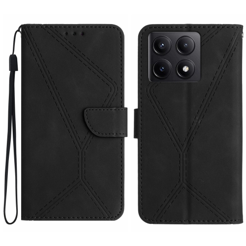 

For Xiaomi 14T 5G Global Stitching Embossed Leather Phone Case(Black)