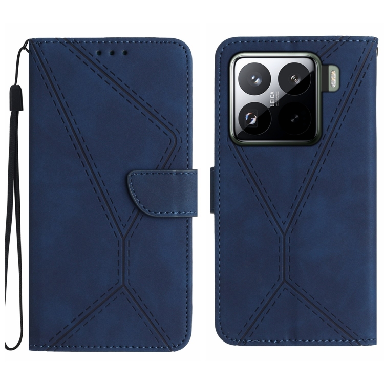 

For Xiaomi 15 Stitching Embossed Leather Phone Case(Blue)