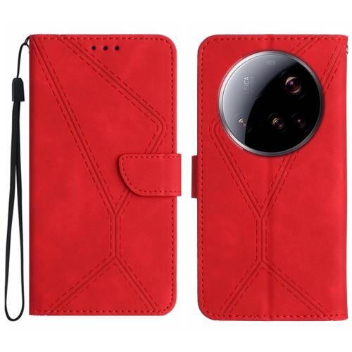 

For Xiaomi 15 Ultra Stitching Embossed Leather Phone Case(Red)