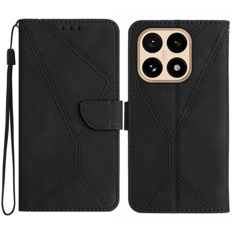 

For Xiaomi 15T Stitching Embossed Leather Phone Case(Black)