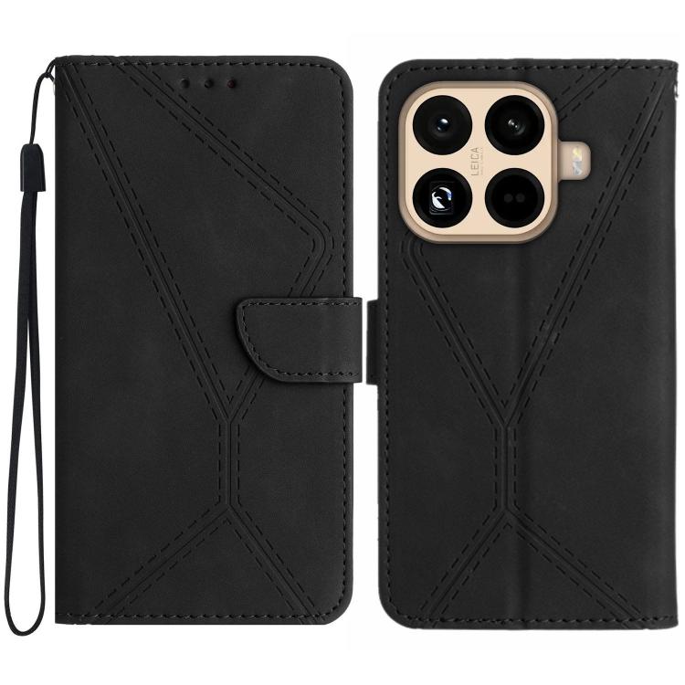 

For Xiaomi 15T Pro Stitching Embossed Leather Phone Case(Black)