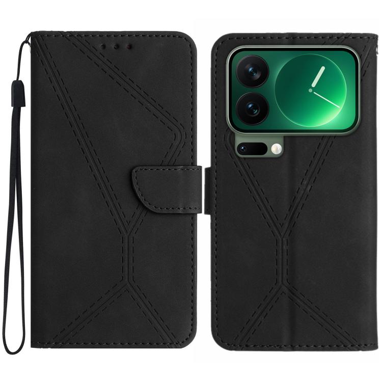 

For Xiaomi 17 Pro Max Stitching Embossed Leather Phone Case(Black)