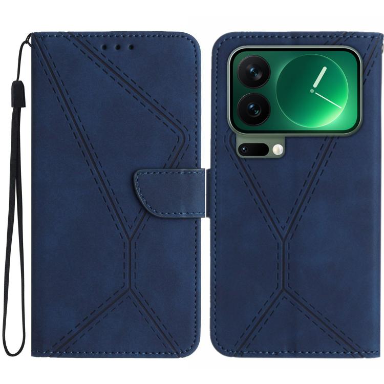 

For Xiaomi 17 Pro Max Stitching Embossed Leather Phone Case(Blue)