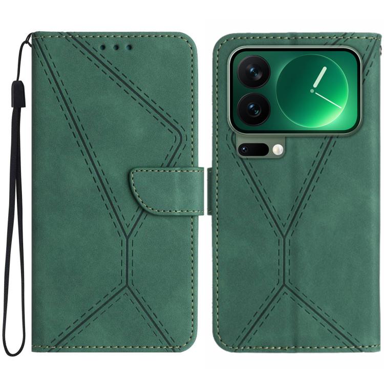 

For Xiaomi 17 Pro Stitching Embossed Leather Phone Case(Green)