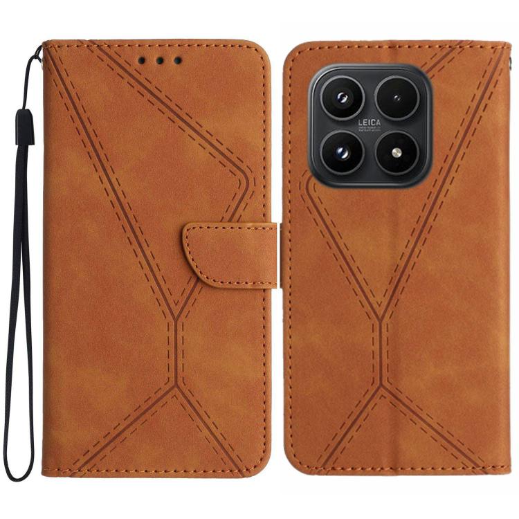 

For Xiaomi 17 Stitching Embossed Leather Phone Case(Brown)