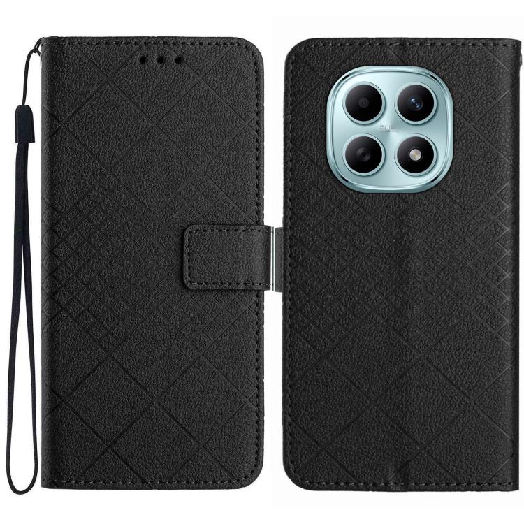 

For Redmi Note 15 5G Global 164mm Rhombic Grid Texture Leather Phone Case(Black)