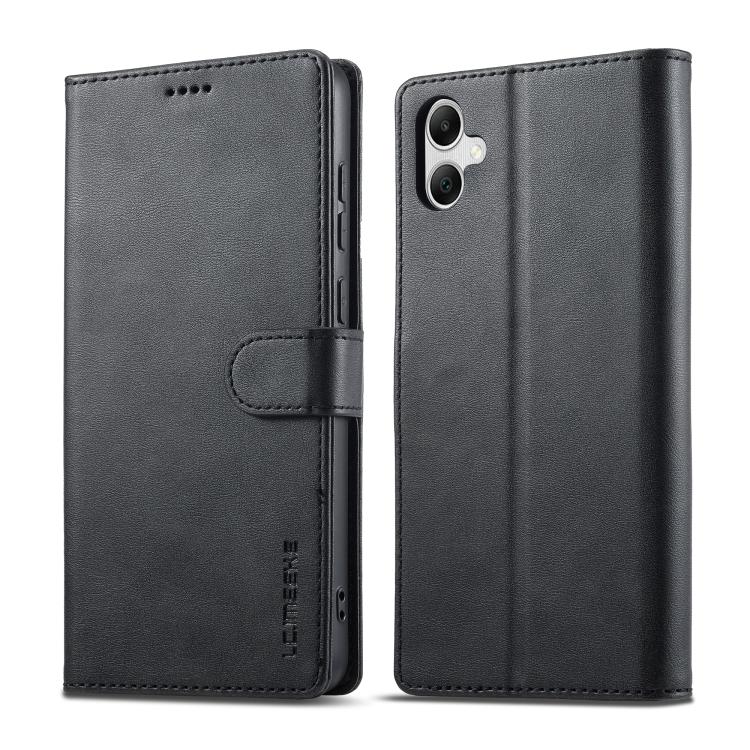 

For Samsung Galaxy A07 4G LC.IMEEKE Calf Texture Leather Phone Case(Black)