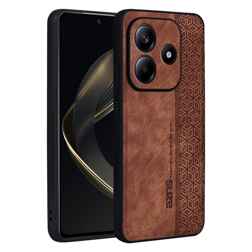 

For Redmi Note 14 5G AZNS 3D Embossed Skin Feel Phone Case(Brown)