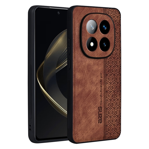 

For Redmi Note 14 Pro+ 5G AZNS 3D Embossed Skin Feel Phone Case(Brown)