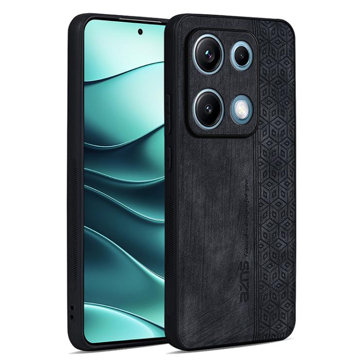 

For Redmi Note 14S 4G AZNS 3D Embossed Skin Feel Phone Case(Black)