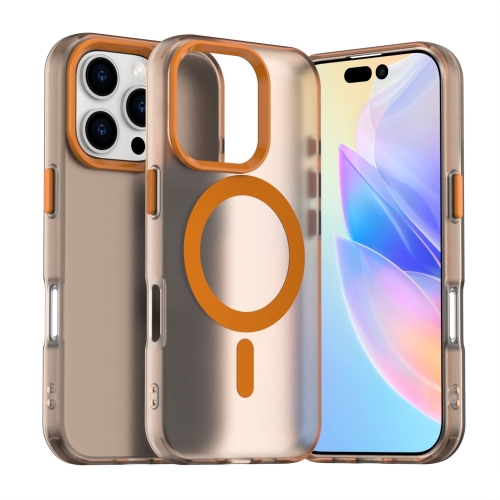 

For iPhone 16 Pro Candy Magsafe PC Hybrid TPU Phone Case(Orange)