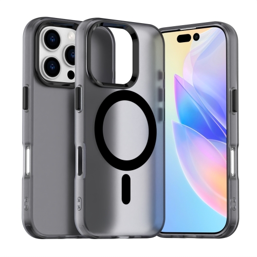 

For iPhone 16 Pro Candy Magsafe PC Hybrid TPU Phone Case(Black)