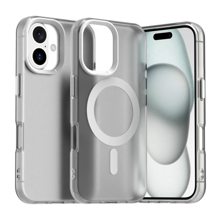 

For iPhone 16 Plus Candy Magsafe PC Hybrid TPU Phone Case(White)