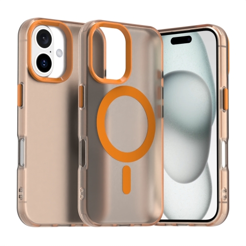

For iPhone 16 Candy Magsafe PC Hybrid TPU Phone Case(Orange)