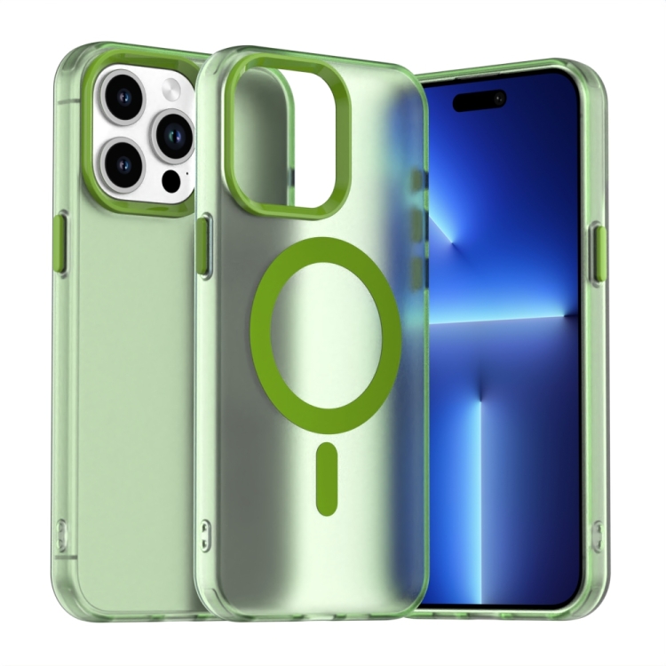 

For iPhone 15 Pro Candy Magsafe PC Hybrid TPU Phone Case(Green)