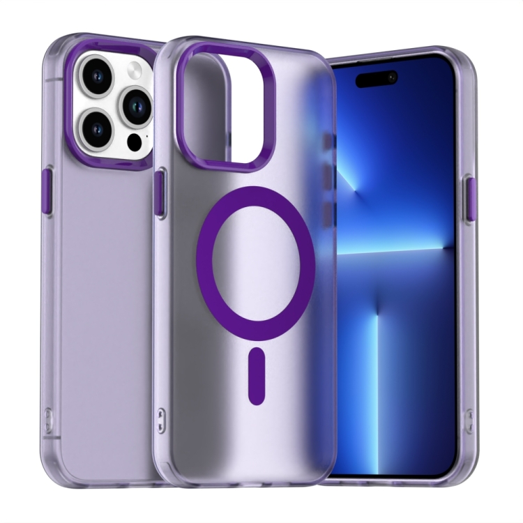 

For iPhone 15 Pro Candy Magsafe PC Hybrid TPU Phone Case(Purple)