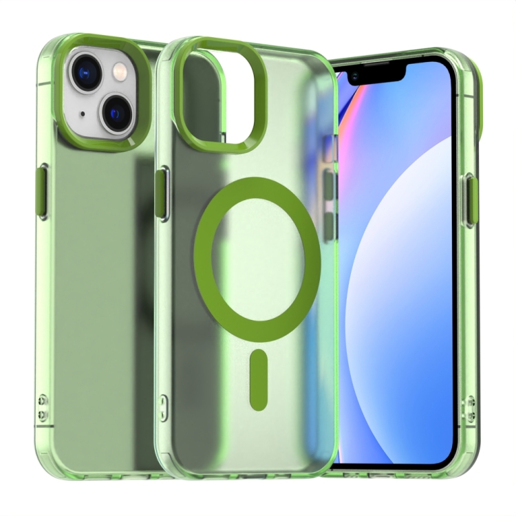

For iPhone 14 Plus Candy Magsafe PC Hybrid TPU Phone Case(Green)